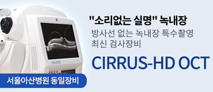방사선 없는 녹내장 특수촬영 최신 검사장비 CIRRUS-HD OCT 도입